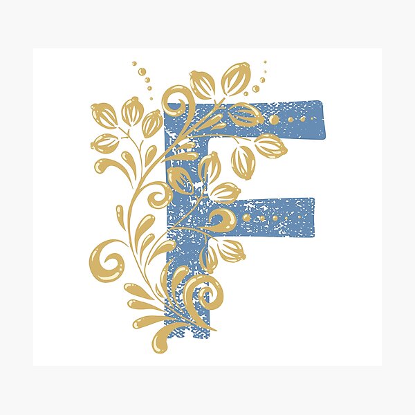 Item preview, F - Vintage Floral Initial Letter designed and sold by Deepness2023.