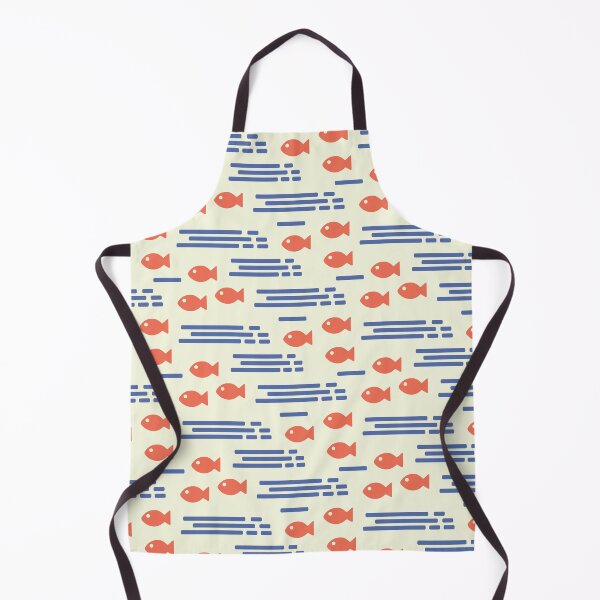 Item preview, Summer retro pattern with fish in the sea designed and sold by Deepness2023.