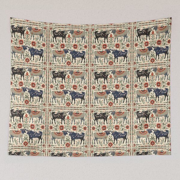 Item preview, Happy folk cows  designed and sold by Folksy Living.