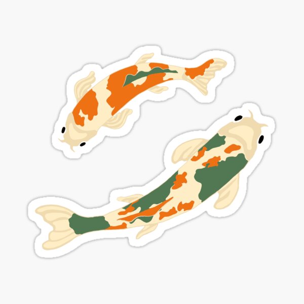 Artikel-Vorschau von Koi Fische grün orange, designt und verkauft von LK-LineArt.