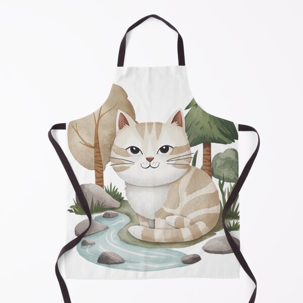 Item preview, Cute fluffy cat Watercolor cartoon character designed and sold by PharaonicArtist.