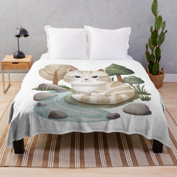 Item preview, Cute fluffy cat Watercolor cartoon character designed and sold by PharaonicArtist.
