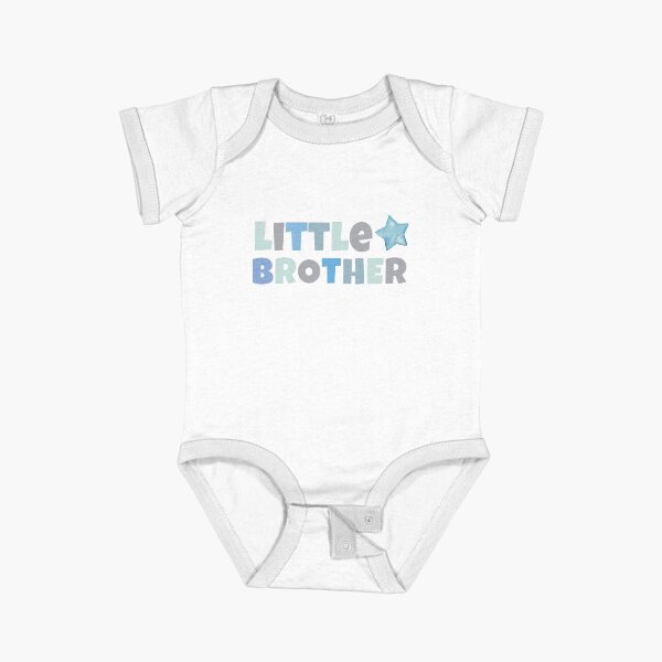 Item preview, Little Brother, Baby Boy Announcement, Blue Modern  designed and sold by FamilyGlowStore.