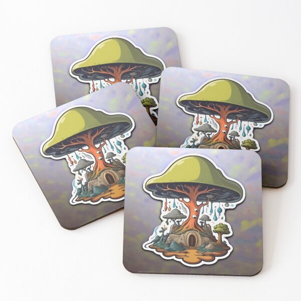 Item preview, Surreal Mushroom Tree Over Gnome Hut designed and sold by MadnessEnvelope.