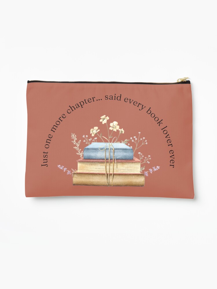 Thumbnail 1 of 3, Zipper Pouch, Teelie Turner's Author~Just One More Chapter (Rust)™ designed and sold by FairyBookClub.