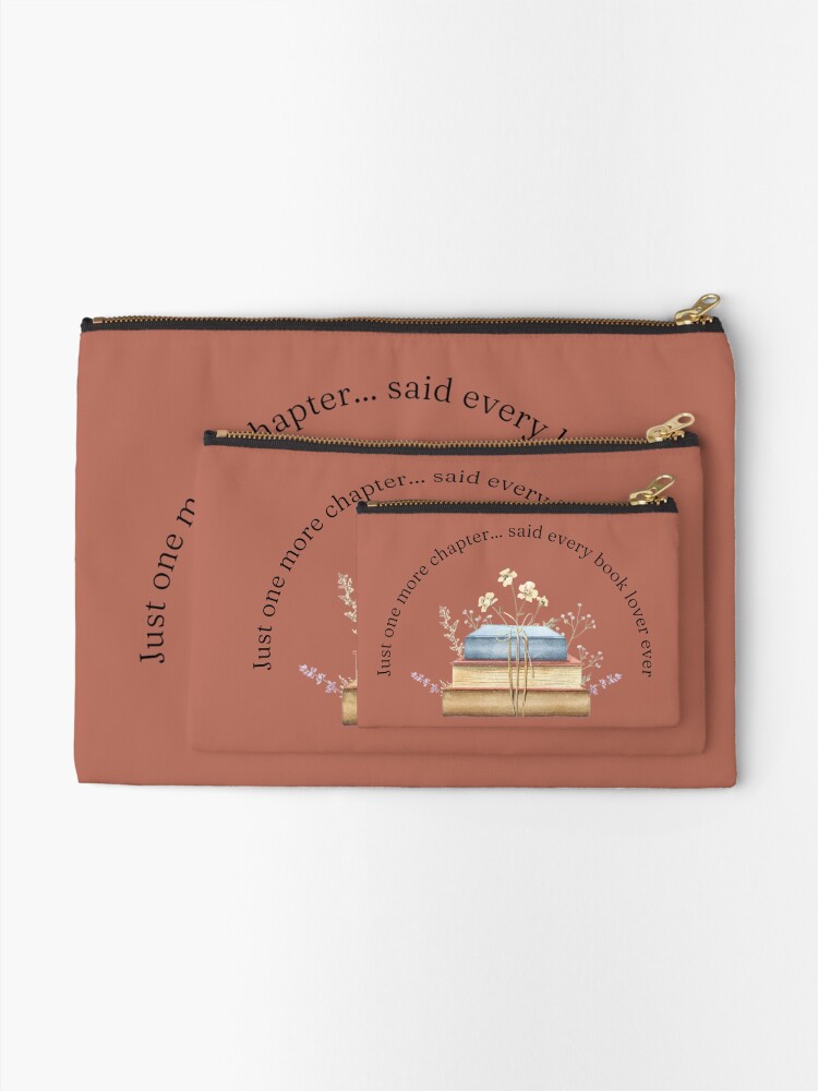 Thumbnail 2 of 3, Zipper Pouch, Teelie Turner's Author~Just One More Chapter (Rust)™ designed and sold by FairyBookClub.