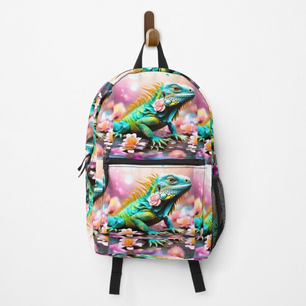 Item preview, iguana, green, blue in flowers designed and sold by janjacbu.