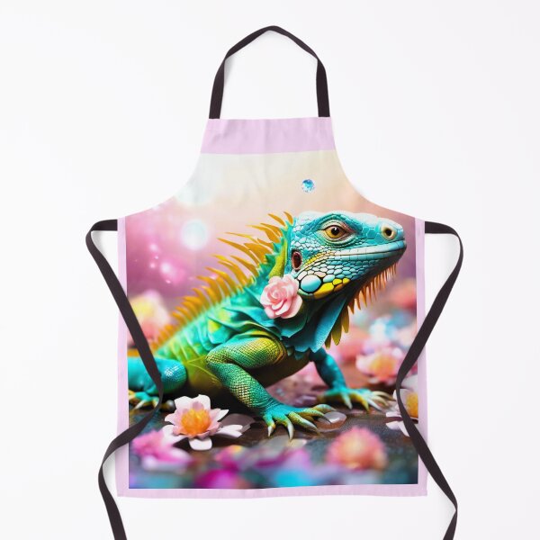 Aperçu de l'œuvre iguane, vert, bleu dans les fleurs créée et vendue par janjacbu.