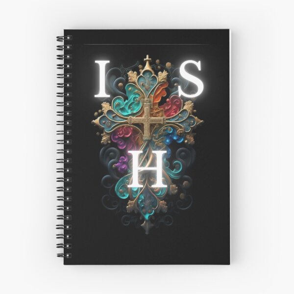 Item preview, Cross with IHS in artistic christian style cute colorful romantic gifts  designed and sold by thankful-loco.