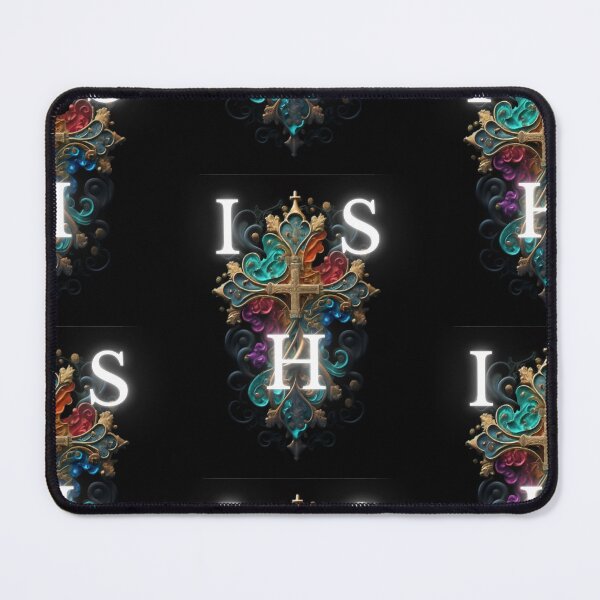 Item preview, Cross with IHS in artistic christian style cute colorful romantic gifts designed and sold by thankful-loco.