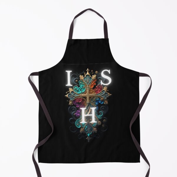 Item preview, Cross with IHS in artistic christian style cute colorful romantic gifts designed and sold by thankful-loco.