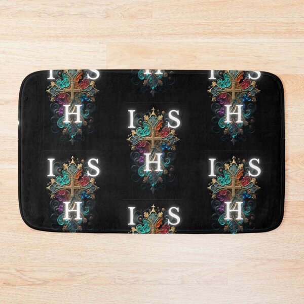 Item preview, Cross with IHS in artistic christian style cute colorful romantic gifts  designed and sold by thankful-loco.