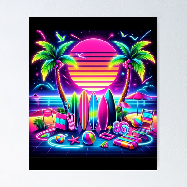 Item preview, 80's Neon Beach Nights designed and sold by DistastefulMrch.