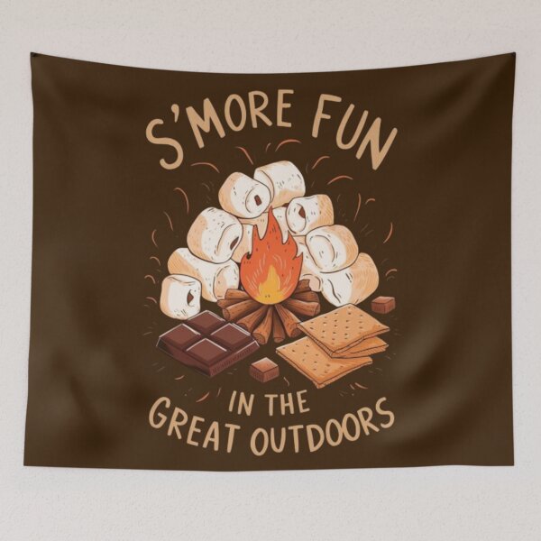 Item preview, S'MORE FUN In The Great Out Door- Campfire Illustration Quote designed and sold by DesigntshirtWB.