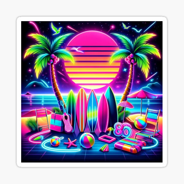 Artikel-Vorschau von Neon-Strandnächte der 80er, designt und verkauft von DistastefulMrch.