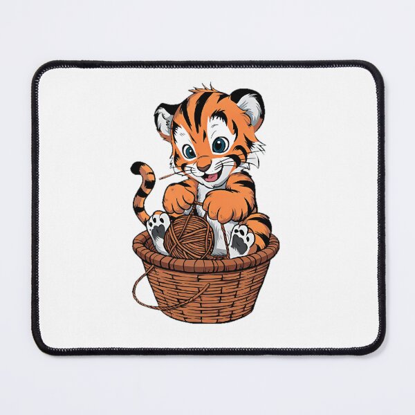 Item preview, Tiger cub playing with yarn designed and sold by BlissfulBlossom.