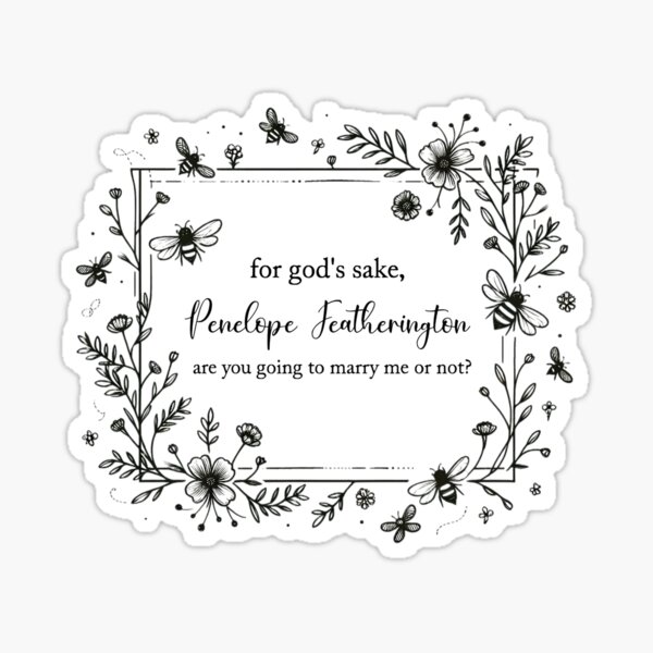 Aperçu de l'œuvre Proposition de Colin Bridgerton "Pour l'amour de Dieu, Penelope Featherington, vas-tu m'épouser ou pas ?" créée et vendue par GildedNest.