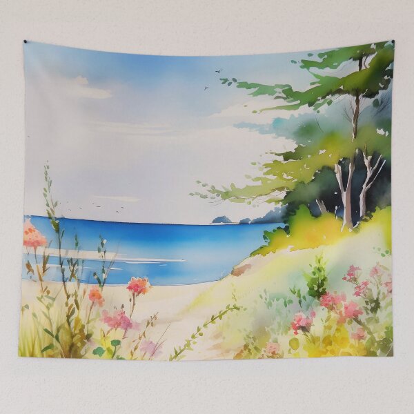 Item preview, Vibrant Watercolor Beach Trail designed and sold by StephanieLZ.