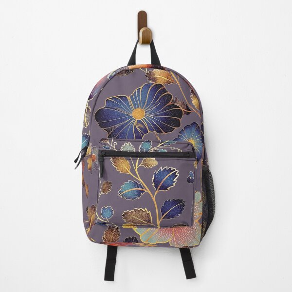 Item preview, Violet Fantasy Flowers And Golden Leaves designed and sold by CozyLightsStore.