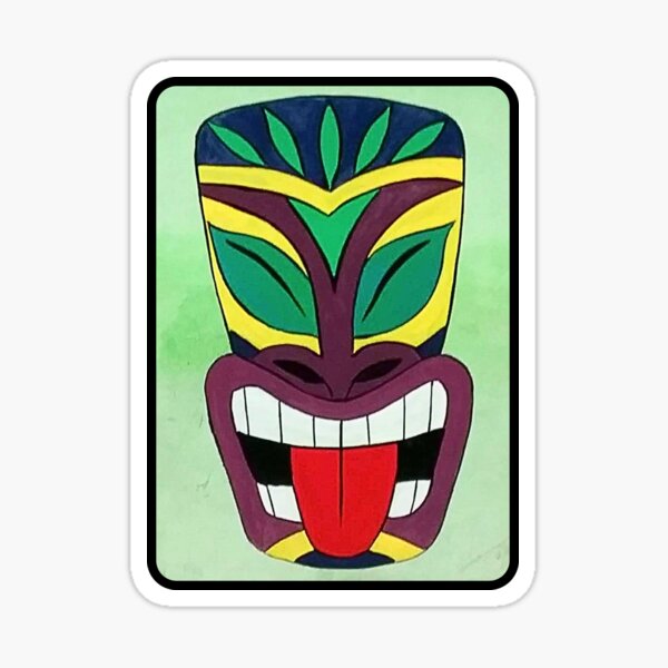 Item preview, Colorful Tiki on Green designed and sold by strangelilgrl.