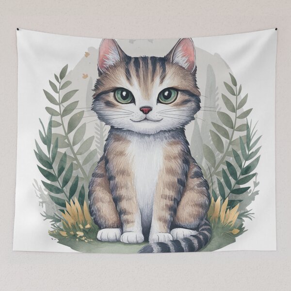 Item preview, Sweet Charming cat Watercolor Artwork designed and sold by PharaonicArtist.
