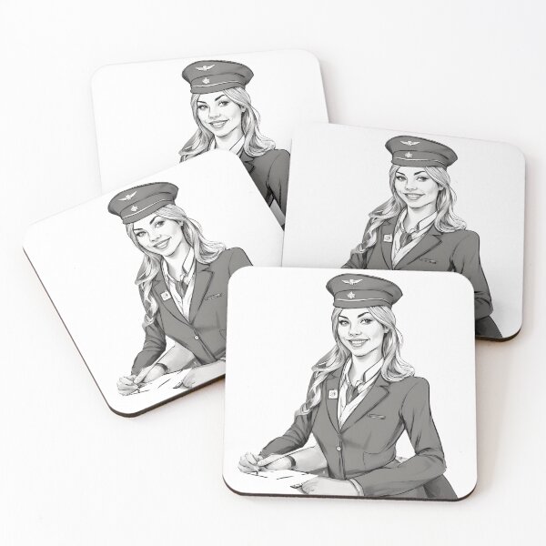 Item preview, Scandinavian stewardess black and white  designed and sold by Aitrob.