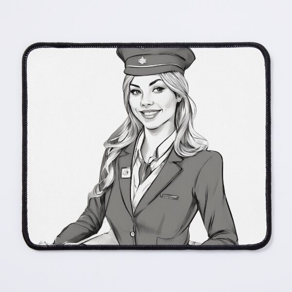 Item preview, Scandinavian stewardess black and white designed and sold by Aitrob.