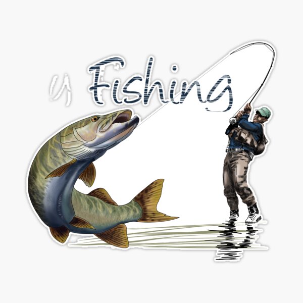 Fishing Sticker by Sibo Miller
