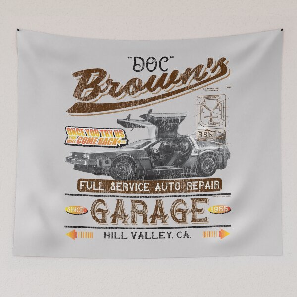 Item preview, Doc Brown's Auto Repair Garage DeLorean Car Lts(© UCS LLC and Amblin) designed and sold by Alema Art.