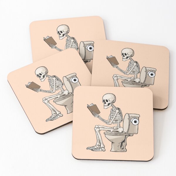 Item preview, Skeleton Reading Book Toilet Funny Gift for Bookish Lovers  designed and sold by BookWishEra.