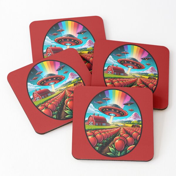 Item preview, Red UFO Above A Farm designed and sold by TheArtOfPat.