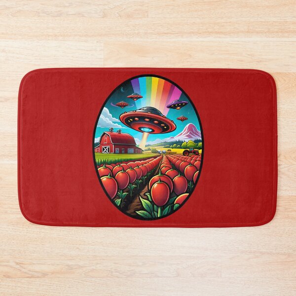 Item preview, Red UFO Above A Farm designed and sold by TheArtOfPat.