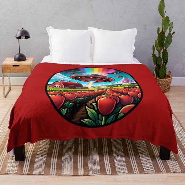 Item preview, Red UFO Above A Farm designed and sold by TheArtOfPat.