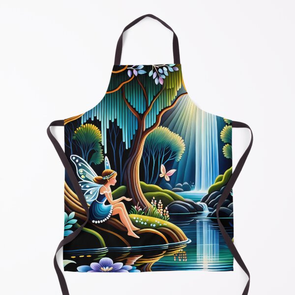 Item preview, Fairies Share the Sunset in the Enchanted Forest Realm - Naive Art designed and sold by Second Draft Visuals.