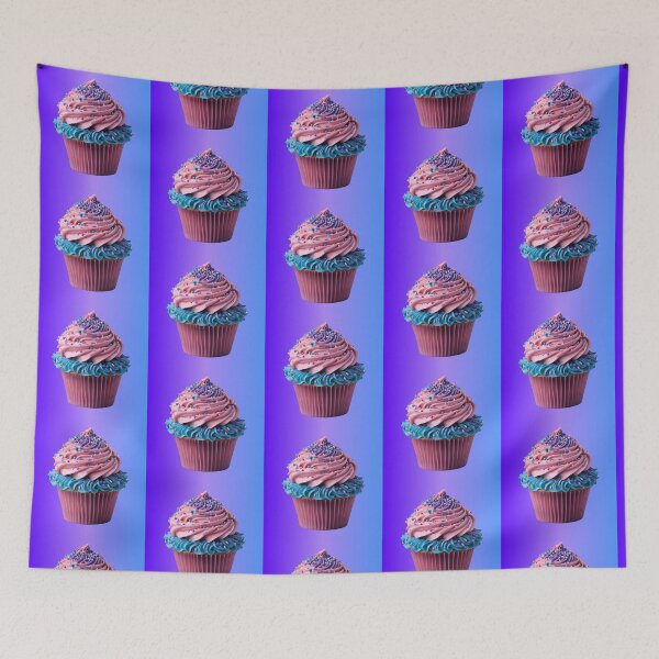 Item preview, Pink and Blue Cupcake on Gradient designed and sold by AStar17.