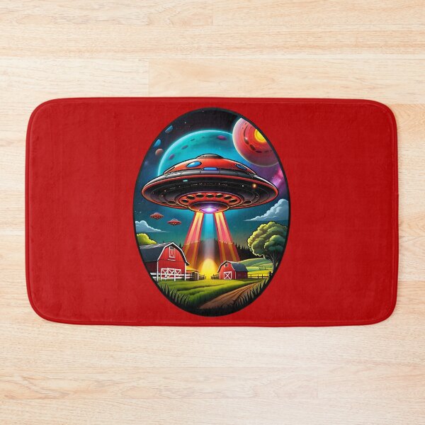 Item preview, Red UFO Above A Farm designed and sold by TheArtOfPat.