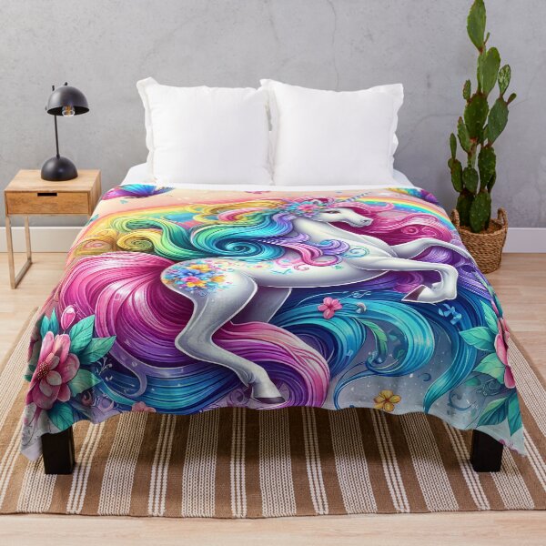 Item preview, Enchanted Rainbow Unicorn with Butterflies and Flowers designed and sold by Vitalka-uk.