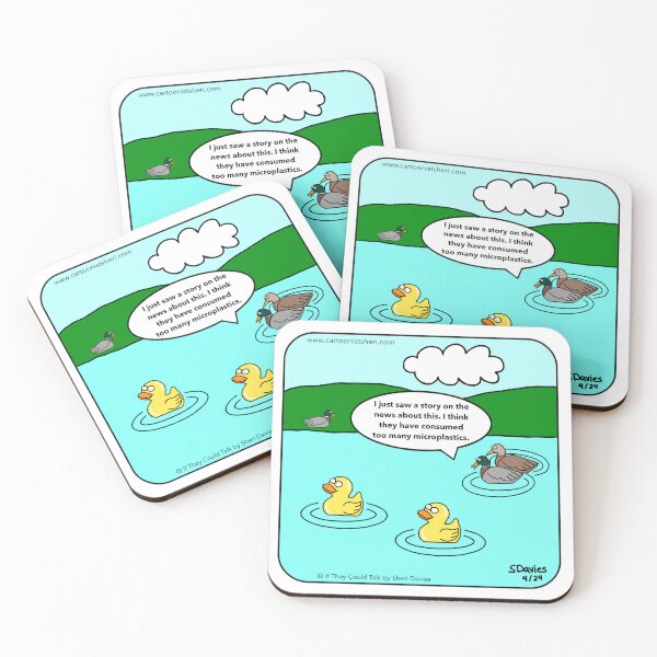 Item preview, Duck Microplastics Cartoon designed and sold by CartoonistSheri.