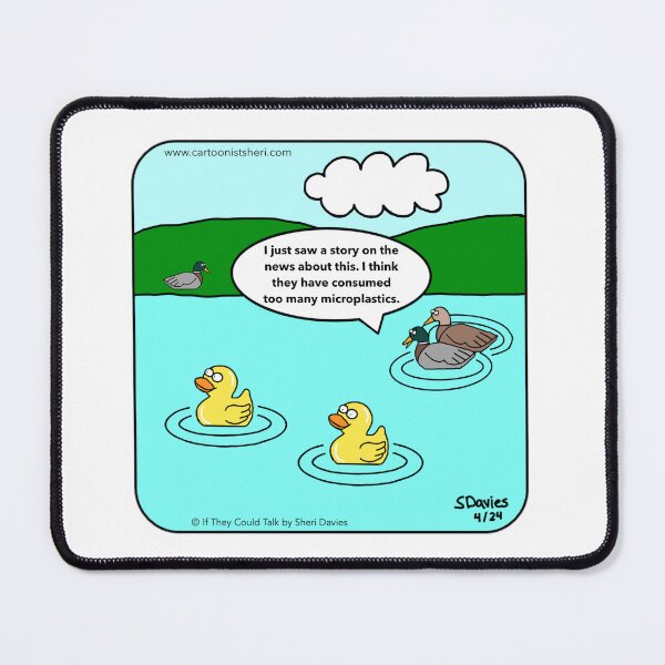 Item preview, Duck Microplastics Cartoon designed and sold by CartoonistSheri.