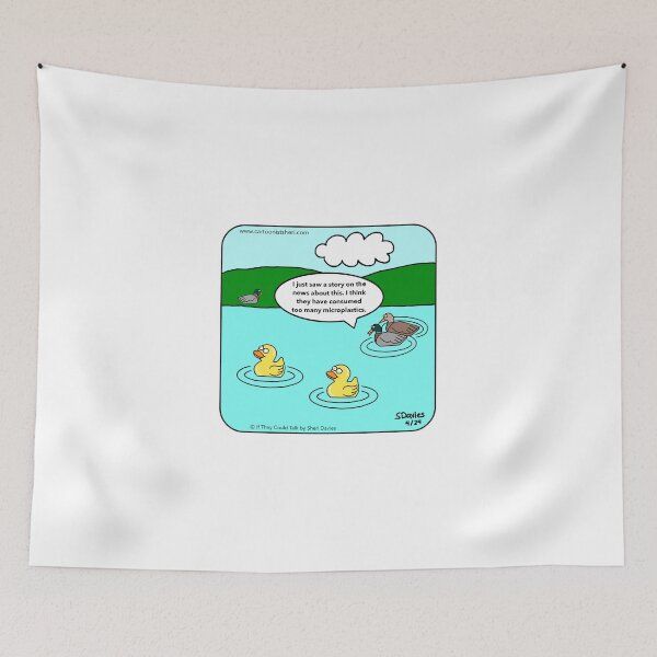 Item preview, Duck Microplastics Cartoon designed and sold by CartoonistSheri.