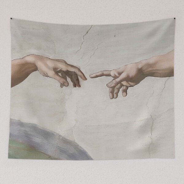 Item preview, Michelangelo , "The Creation of Adam ". Sistine Chapel Ceiling, Vatican Italian Renaissance 2 Hands designed and sold by Anticulture.