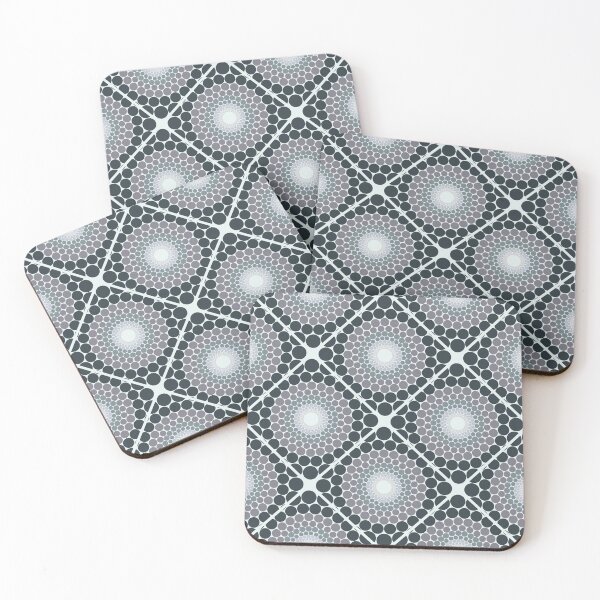 Item preview, Radiant Silver Smoke Dot Mandala Diamond Tile designed and sold by Triplicate Limited.