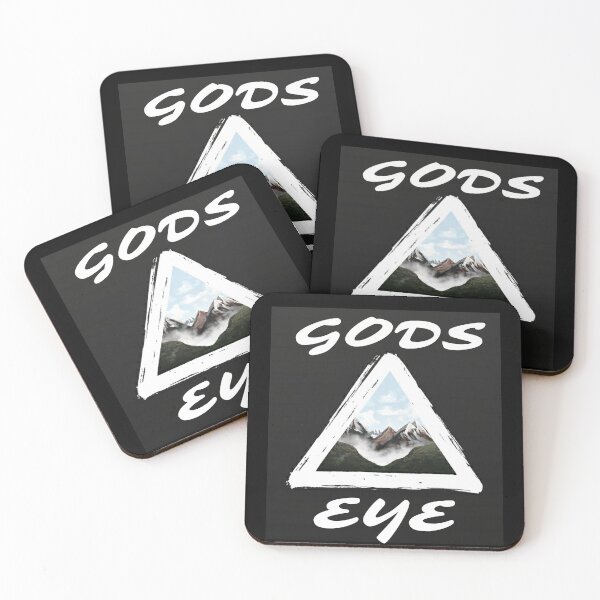 Item preview, Gods Eye in triangle and mountains christian happy cute romantic gifts  designed and sold by thankful-loco.