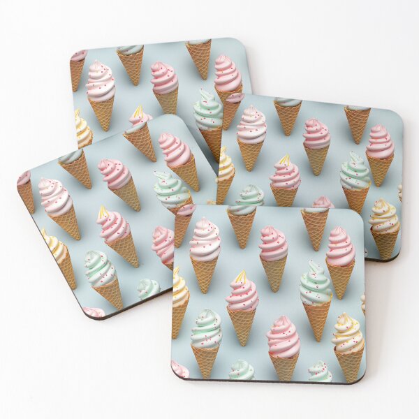 Item preview, Summer ice-cream cones, kawaii icecream cones colorful, sweets designed and sold by KreativKulture.