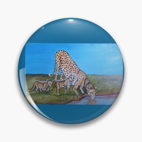 Item preview, Flexible Motherly Cheetah with cubs quenching thirst designed and sold by annenambiro.