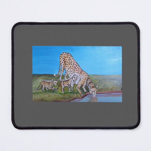 Item preview, Flexible Motherly Cheetah with cubs quenching thirst designed and sold by annenambiro.