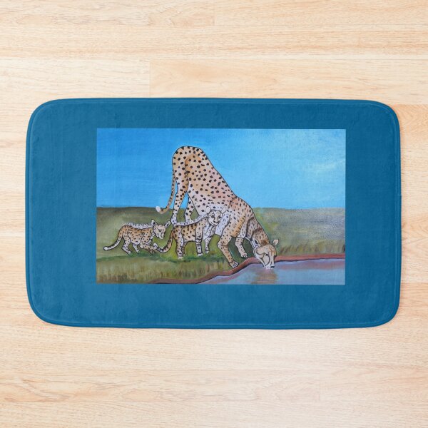 Item preview, Flexible Motherly Cheetah with cubs quenching thirst designed and sold by annenambiro.
