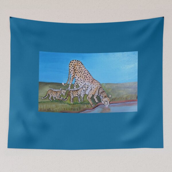 Item preview, Flexible Motherly Cheetah with cubs quenching thirst designed and sold by annenambiro.