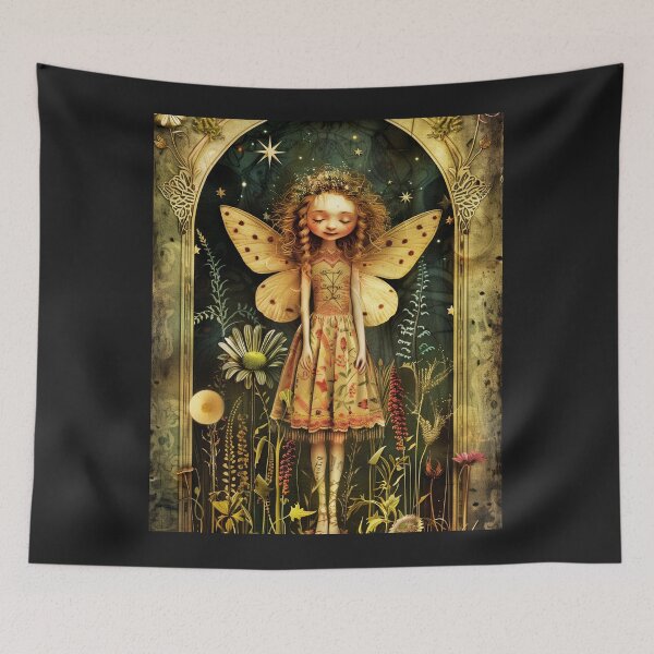 Item preview, Botanical woodland, Fairy Cottage-core Floral Throw Blanket  designed and sold by LLdreams.