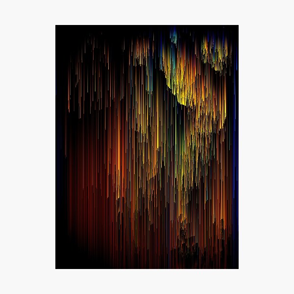 Spectrum Rain - Glitchy Abstract Pixel Art Photographic Print